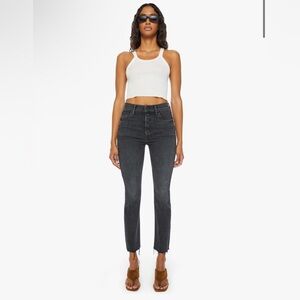 MOTHER The Pixie Dazzler Ankle Fray in Wash: Night Shadow Size 28